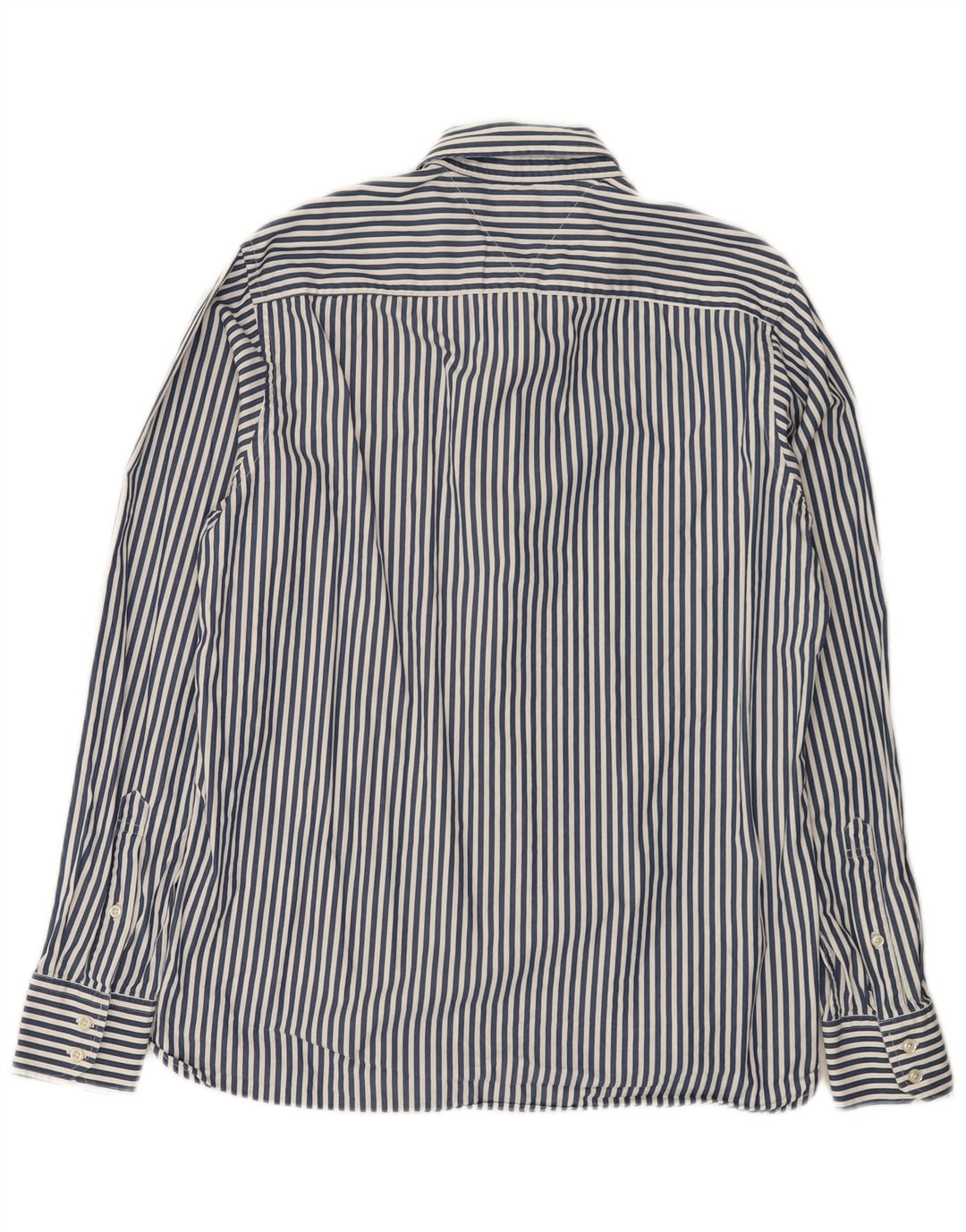 Camisa masculina Tommy Hilfiger de algodão listrado azul médio