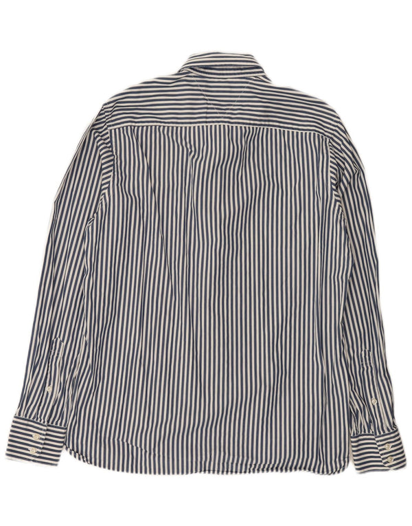 Camisa masculina Tommy Hilfiger de algodão listrado azul médio