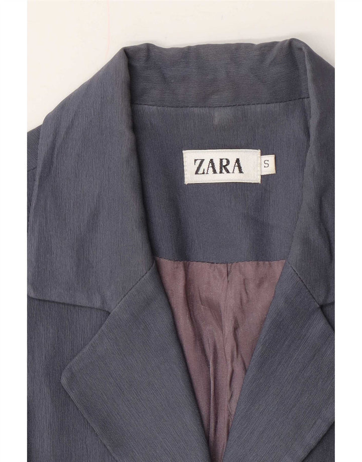 Jaqueta blazer feminina Zara com 1 botão Reino Unido 10 pequeno azul