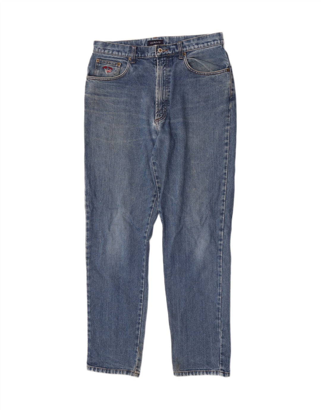 Gant Mens Tapered Jeans W34 L32 Azul Algodão