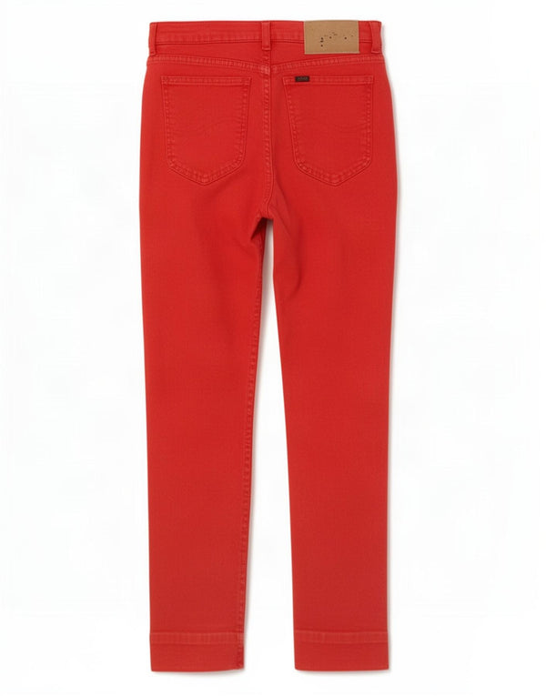 Calça jeans feminina Lee cintura alta cônica W33 L28 algodão vermelho