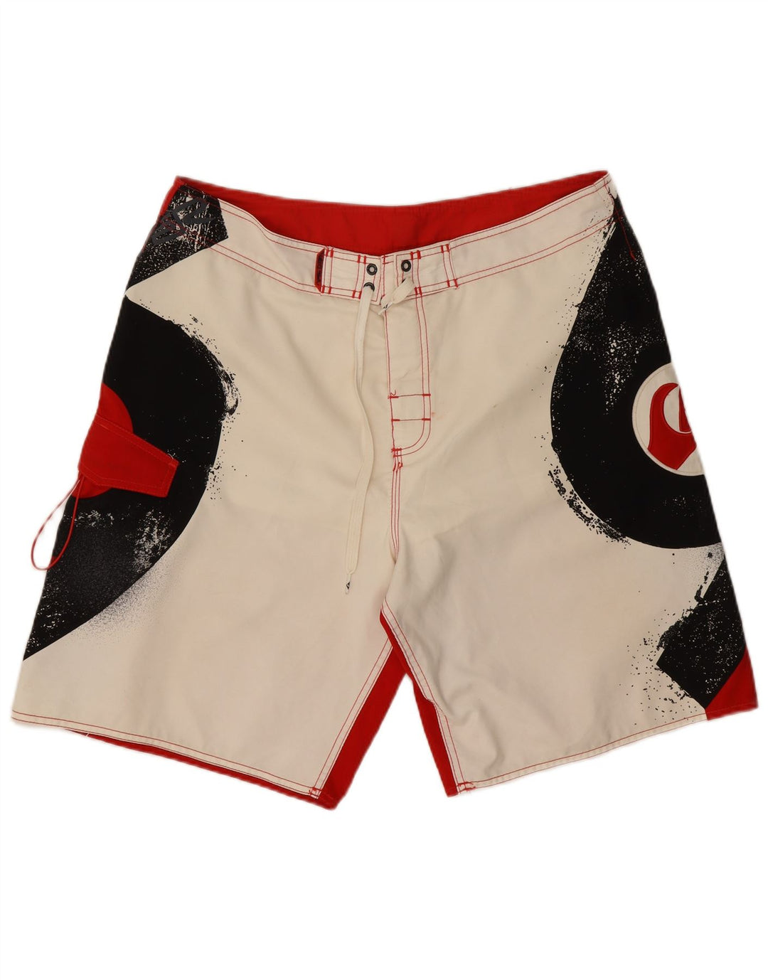 Quiksilver Shorts de natação masculino gráfico grande poliéster colorblock branco