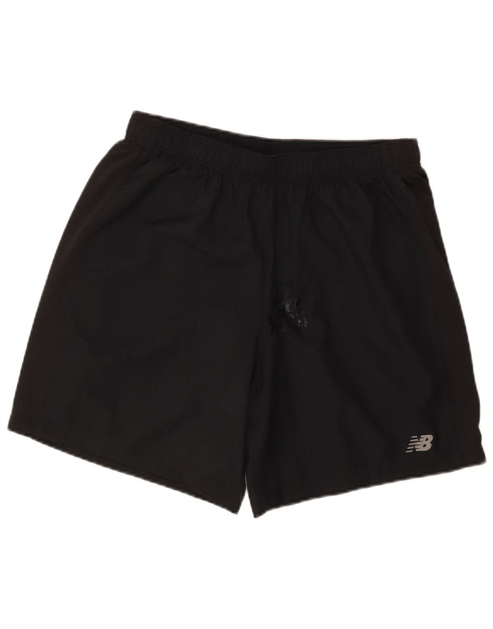 Shorts esportivos masculinos New Balance grandes pretos