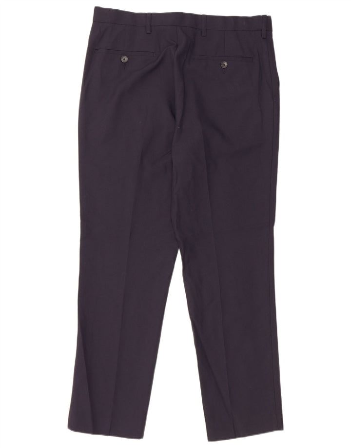 Calça Chino Slim Masculina Marks & Spencer W32 L29 Azul Marinho Poliéster