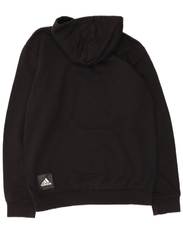 ADIDAS Mens Hoodie Jumper Médio Algodão Preto