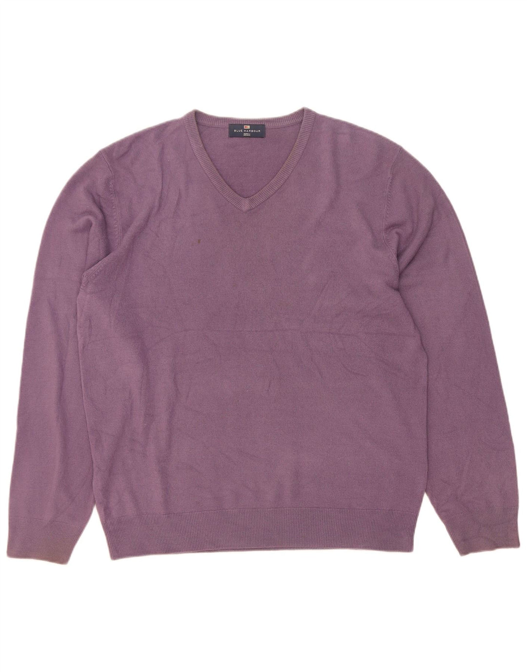 Suéter masculino Marks & Spencer Blue Harbor com decote em V grande roxo