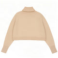 Zara Suéter feminino cropped oversized com gola redonda Reino Unido 10 pequeno off white