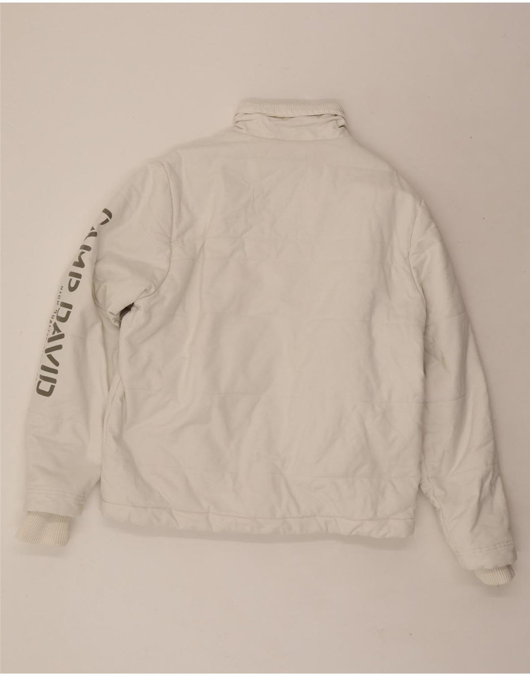 CAMP DAVID Mens Graphic Padded Jacket UK 38 Medium White Colourblock Vintage Camp David and Second-Hand Camp David from Messina Hembry 