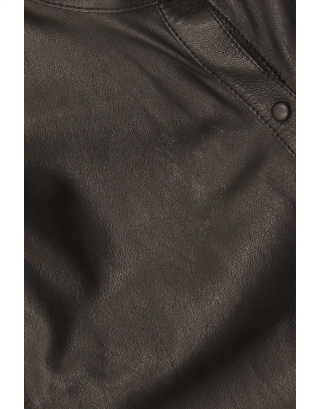 Camisa feminina de couro grande Massimo Dutti Reino Unido 6 XS couro preto