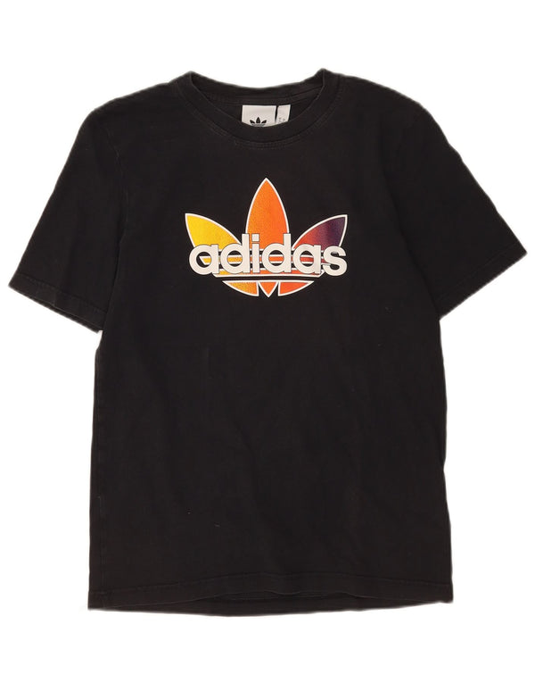 Adidas Mens Graphic T-Shirt Top Pequeno Algodão Preto