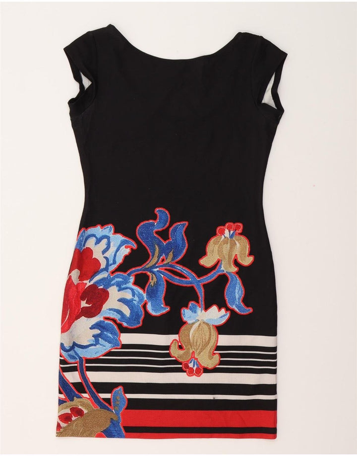Vestido bodycon feminino DESIGUAL UK 12 poliéster floral preto médio