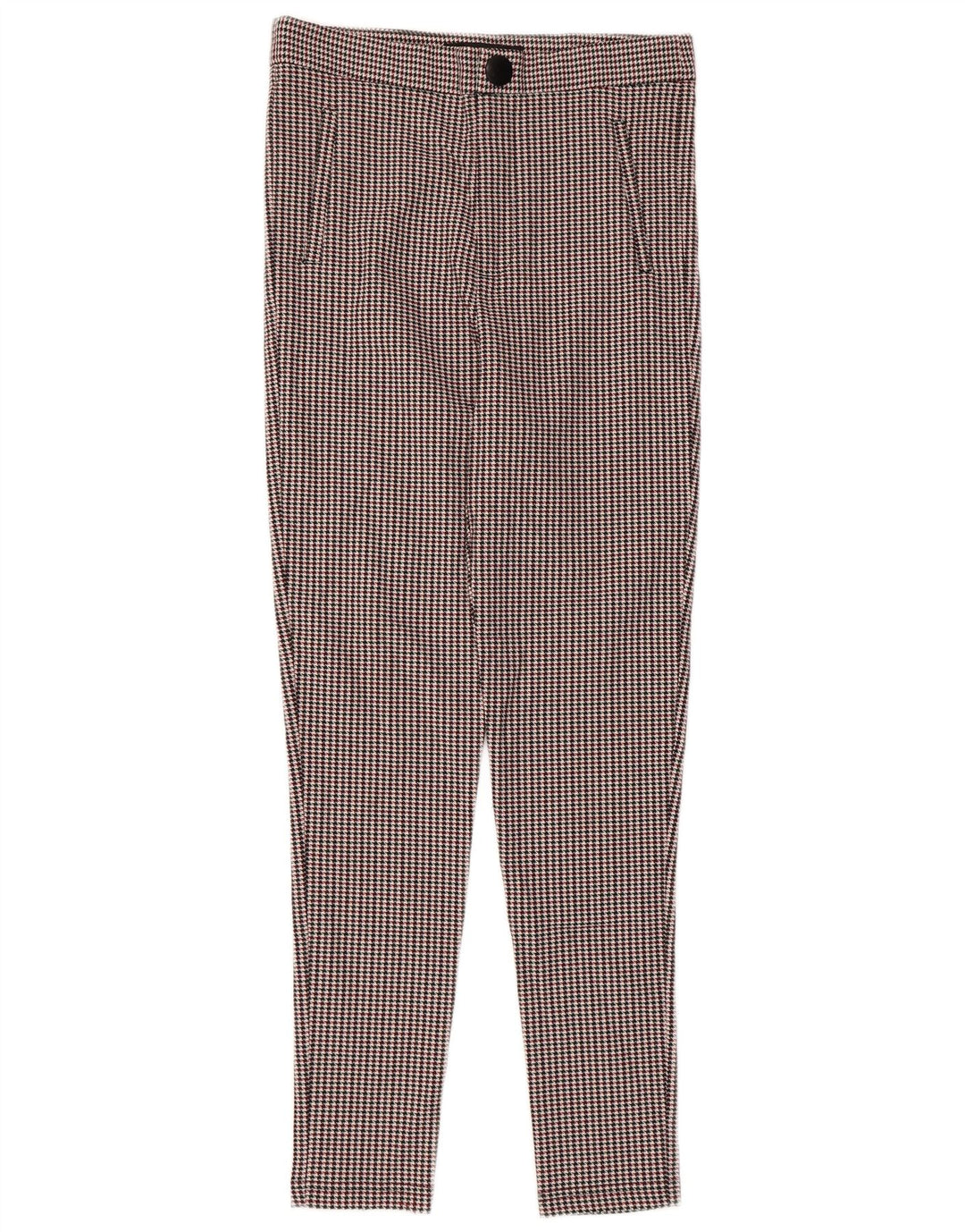 ZARA Calça feminina slim terno médio W28 L27 houndstooth multicolorido