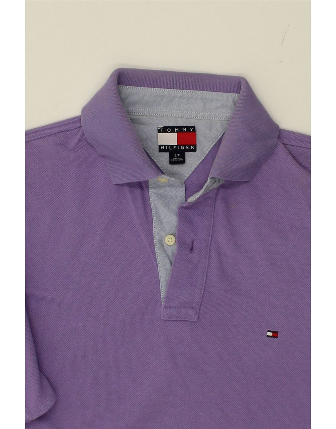 TOMMY HILFIGER Mens Polo Shirt Small Purple Cotton Vintage Tommy Hilfiger and Second-Hand Tommy Hilfiger from Messina Hembry 