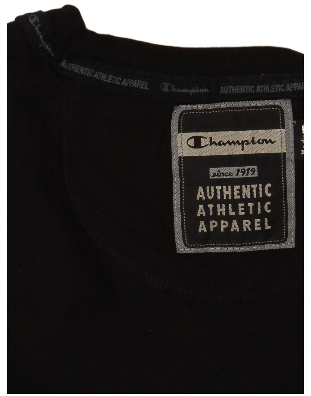 Campeão Mens Top Manga Longa Médio Preto