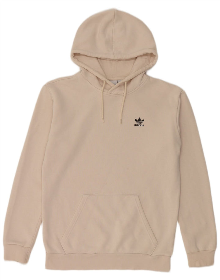 Adidas Mens Hoodie Jumper Pequeno Algodão Bege