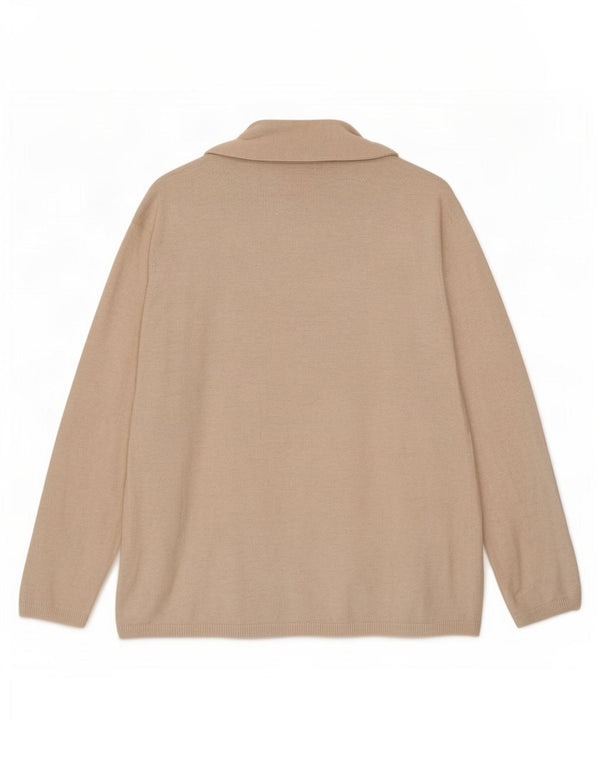 Suéter cardigã Zara Girls Regular Fit 9-10 anos Bege Viscose Clássico