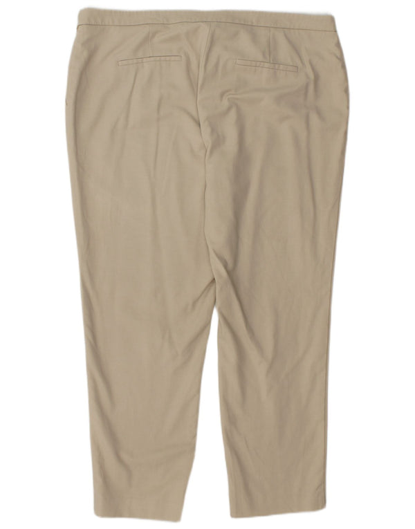 CALVIN KLEIN Womens Straight Cropped Trousers US 16 2XL W38 L27 Beige