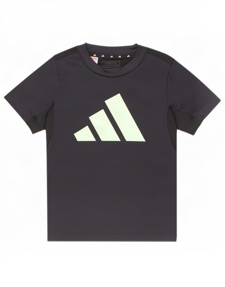 Camiseta Adidas Boys Aeroready Graphic Top 5-6 Anos Cinza Poliéster