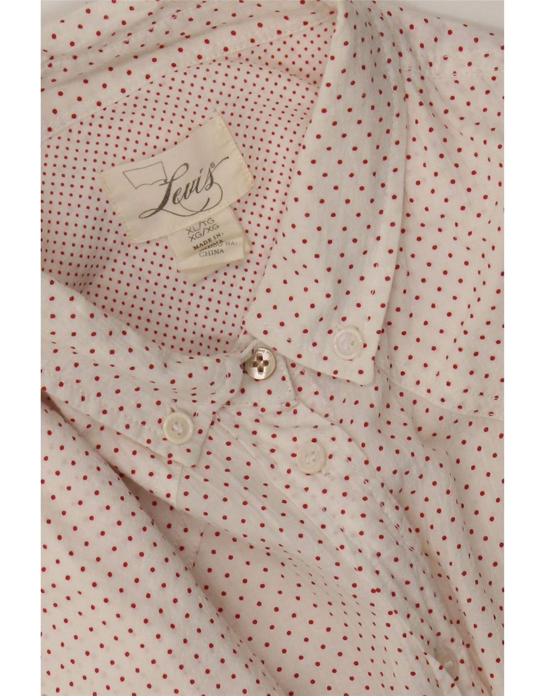 LEVI'S Womens Shirt UK 18 XL Pink Polka Dot Cotton Vintage Levi's and Second-Hand Levi's from Messina Hembry 