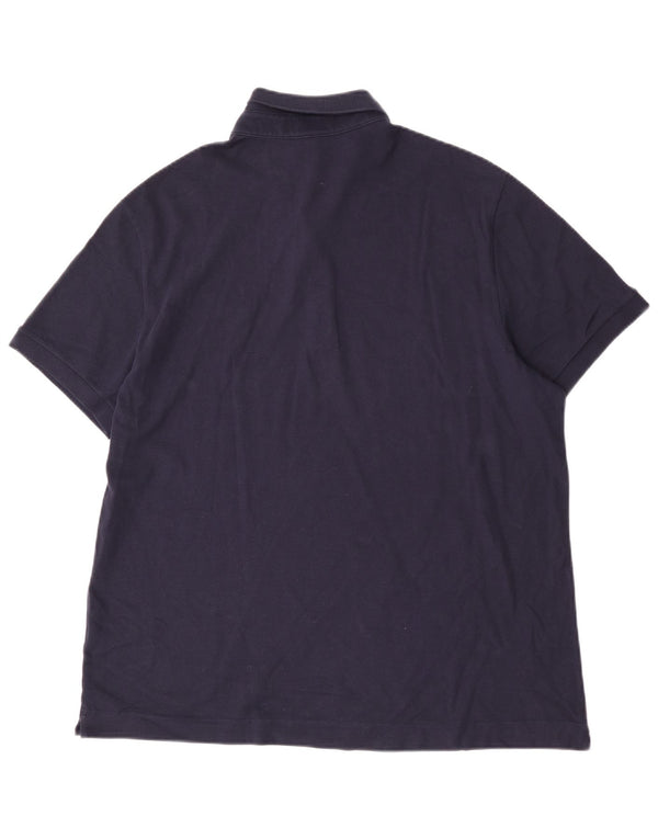 Camisa polo masculina Lacoste Regular Fit tamanho 7 2XL algodão azul marinho