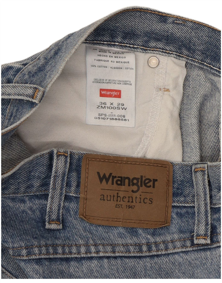 Wrangler Mens Straight Jeans W36 L29 Azul Algodão