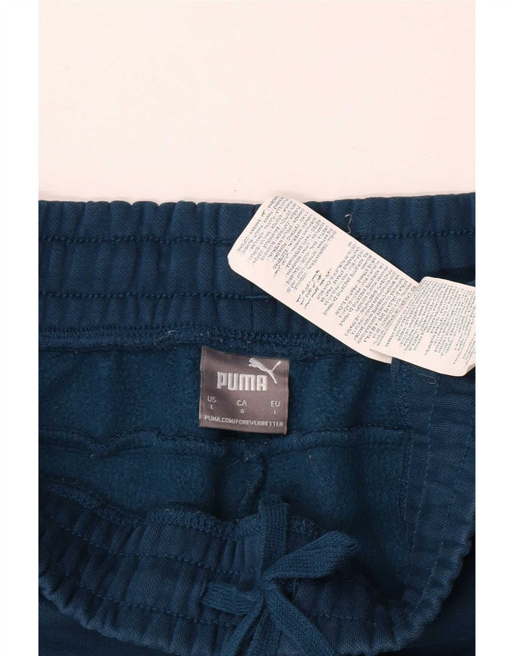 Calça de treino masculina Puma Joggers grande algodão azul
