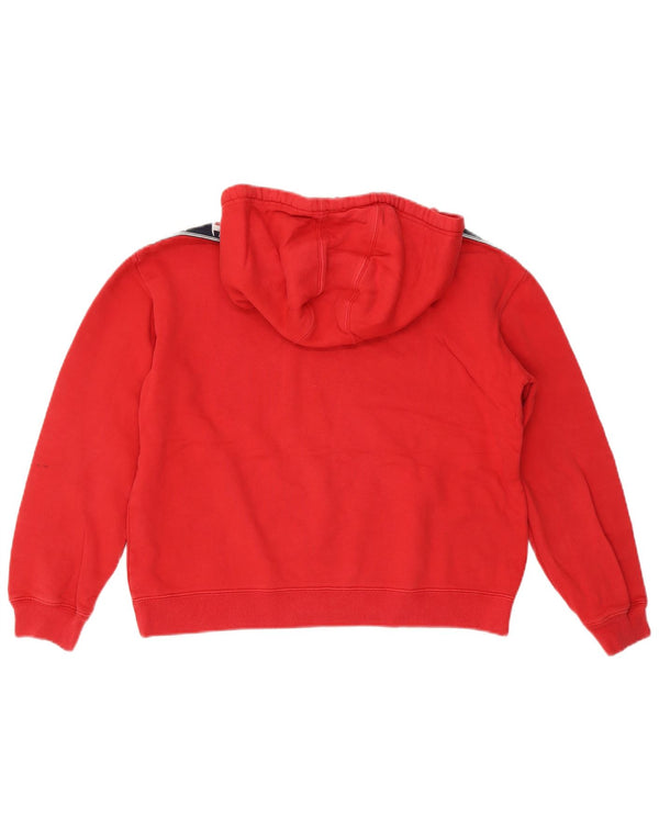 Jumper feminino com capuz gráfico Champion UK 14 algodão colorblock vermelho médio
