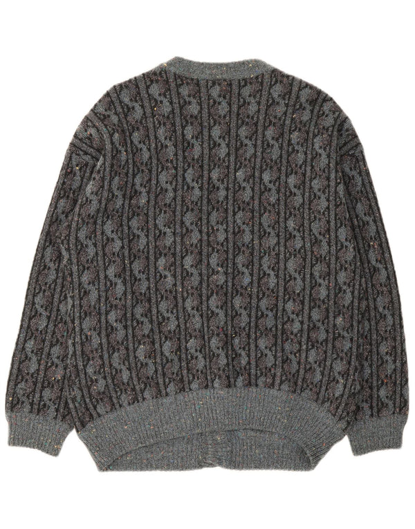 Suéter Cardigan Masculino Ranger IT 52 Lã Geométrica Cinza Grande