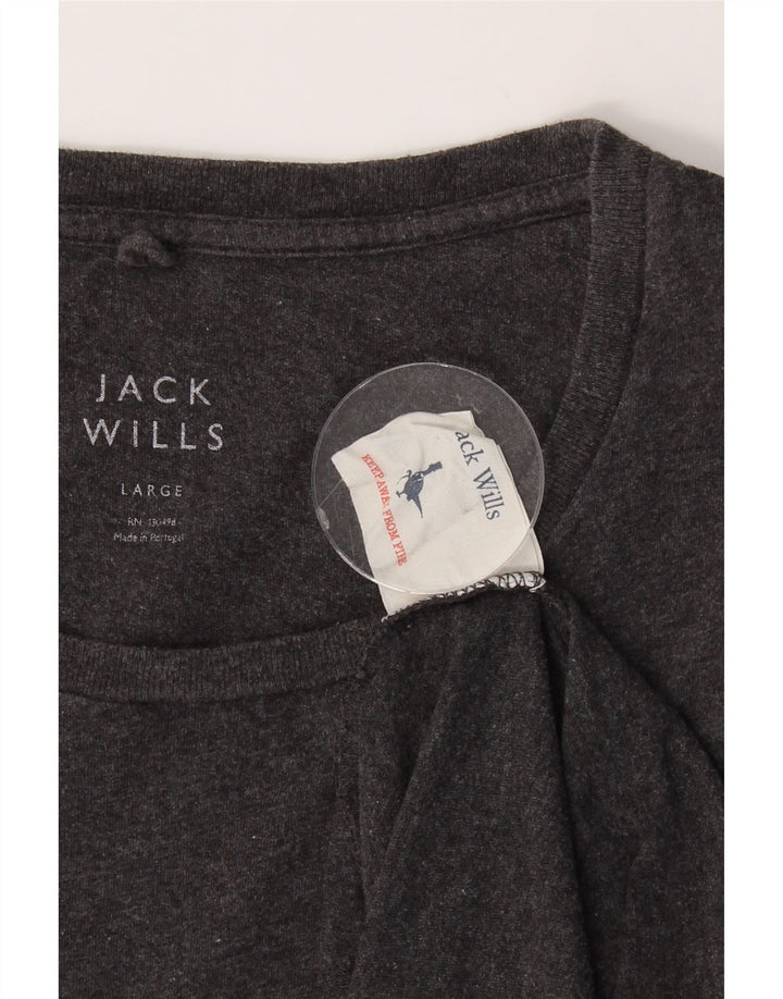 JACK WILLS Mens T-Shirt Top Large Grey Cotton Vintage Jack Wills and Second-Hand Jack Wills from Messina Hembry 