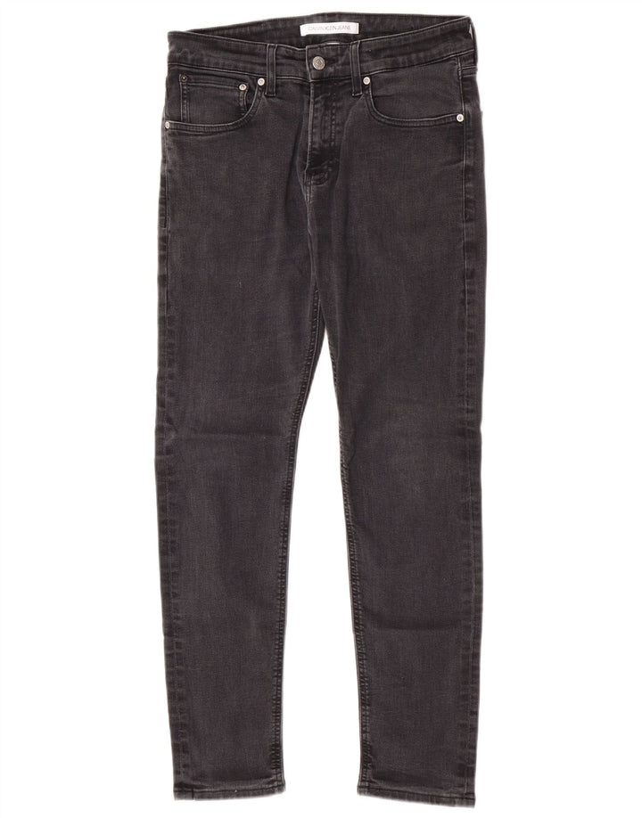 Calvin Klein Mens Jeans Slim W32 L27 Algodão Cinza
