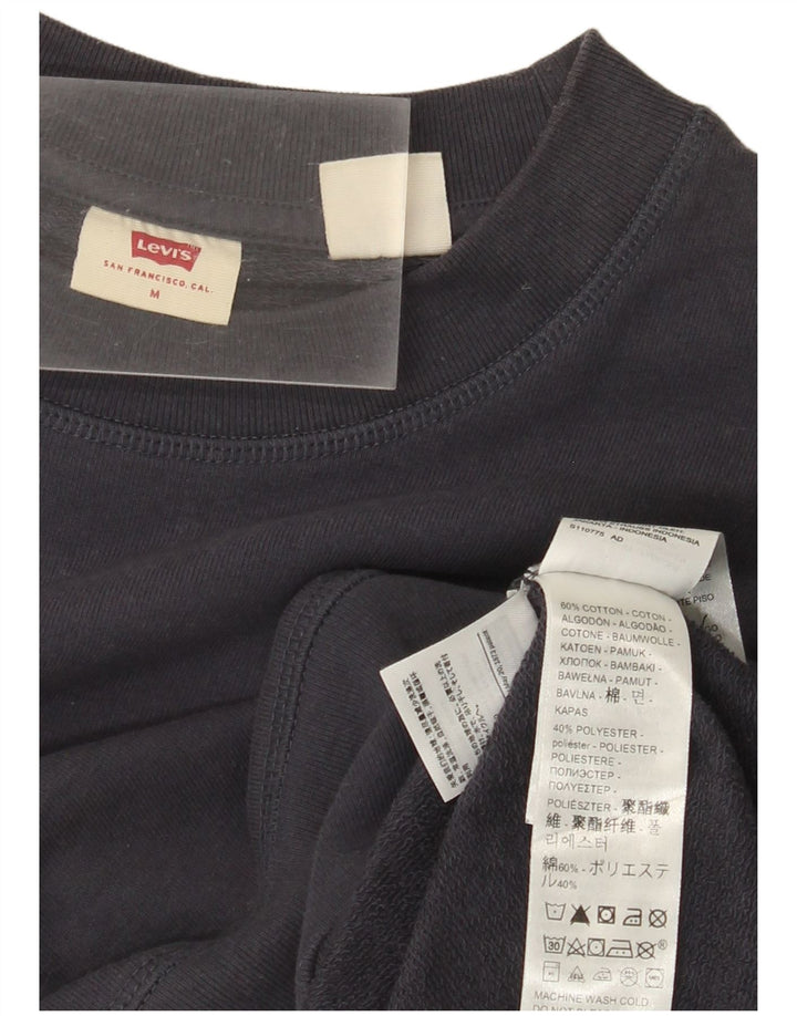 Moletom gráfico feminino Levi's Jumper UK 14 médio azul marinho algodão