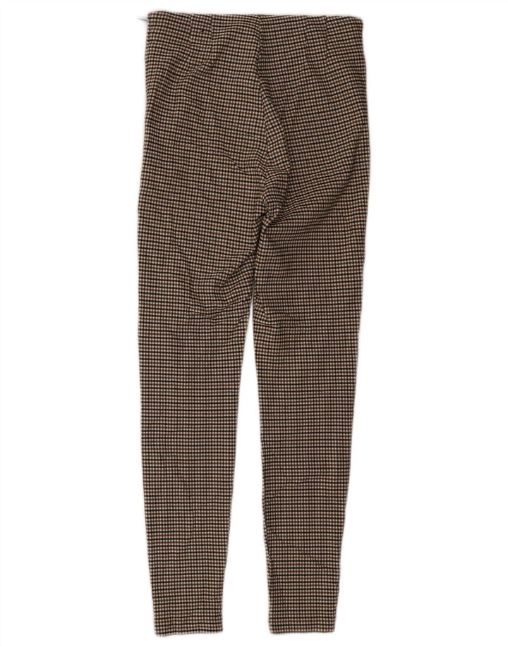 Leggings femininas Zara UK 12 médio marrom guingão