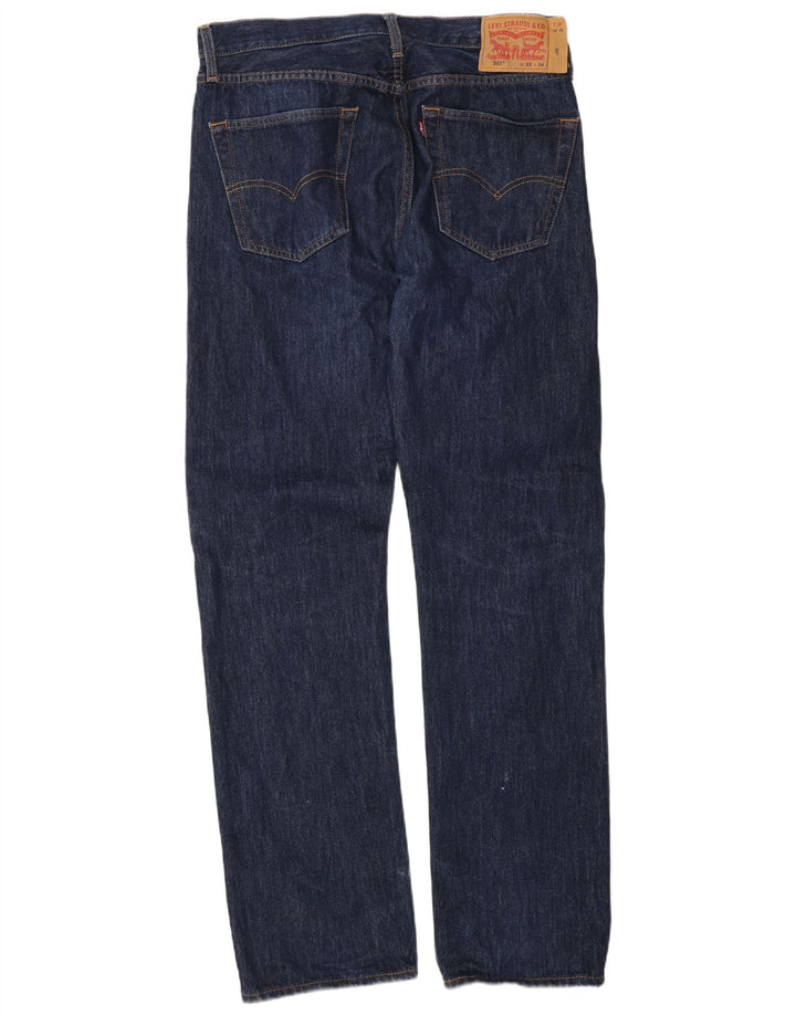 Levi's Masculino 501 Straight Jeans W33 L34 Azul Algodão