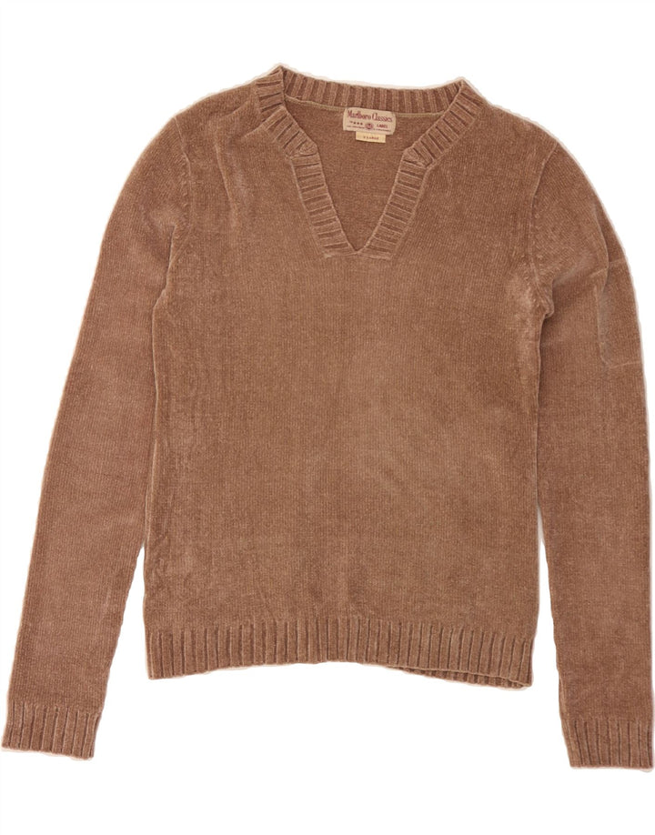 MARLBORO CLASSICS Womens V-Neck Jumper Sweater UK 18 XL Brown Vintage Marlboro Classics and Second-Hand Marlboro Classics from Messina Hembry 