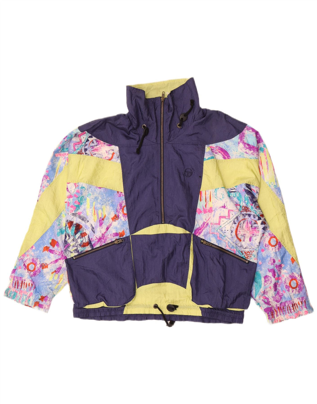 Sergio Tacchini feminino oversized agasalho top jaqueta IT 46 grande roxo