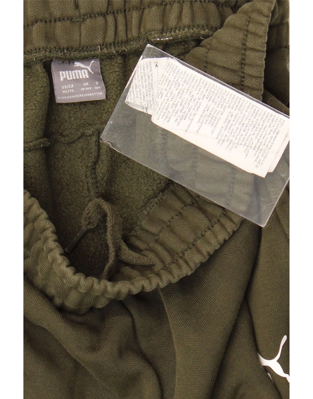 PUMA Meninos Calças de Treino Joggers 13-14 Anos Algodão Cáqui