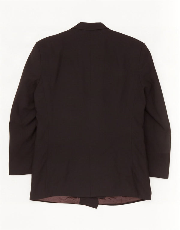 Jaqueta blazer masculina Marks & Spencer com peito duplo Reino Unido 44 XL preto poliéster