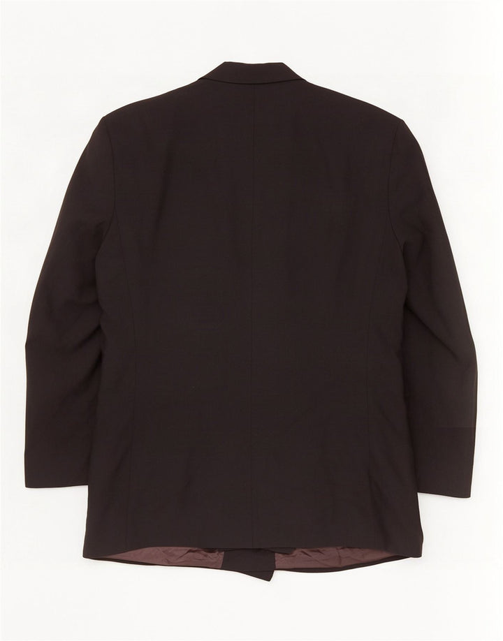 Jaqueta blazer masculina Marks & Spencer com peito duplo Reino Unido 44 XL preto poliéster