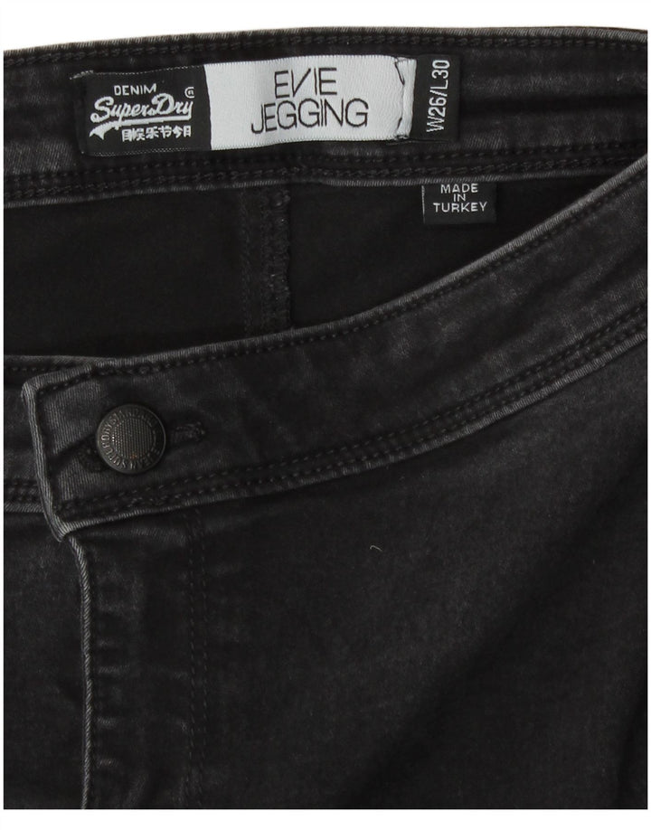 Calça jeans feminina Superdry Evie Jegging W26 L30 algodão preto