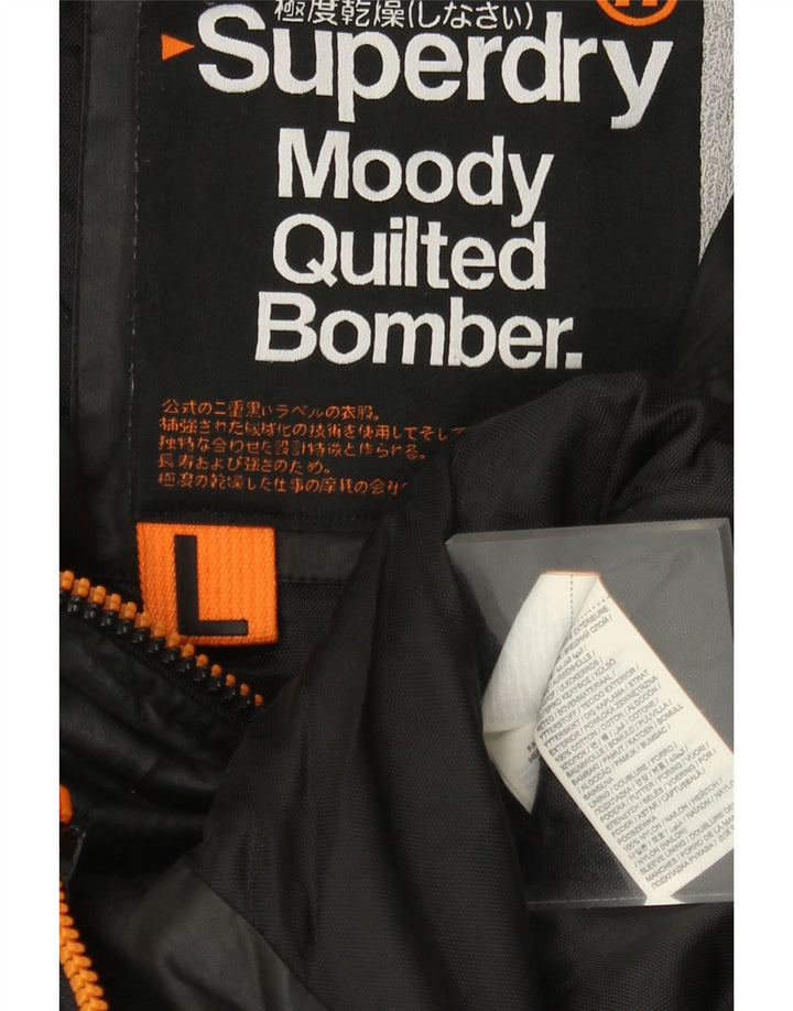 Jaqueta bomber acolchoada masculina Superdry UK 40 grande nylon preto