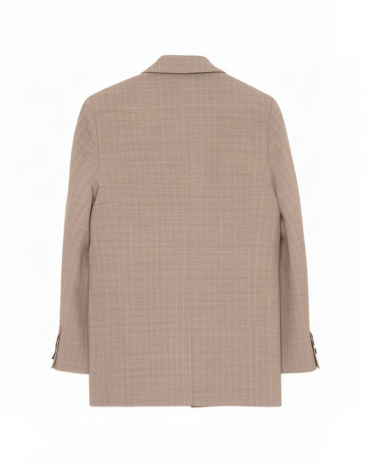 Jaqueta blazer feminina Topshop com peito duplo Reino Unido 12 listrado cinza médio