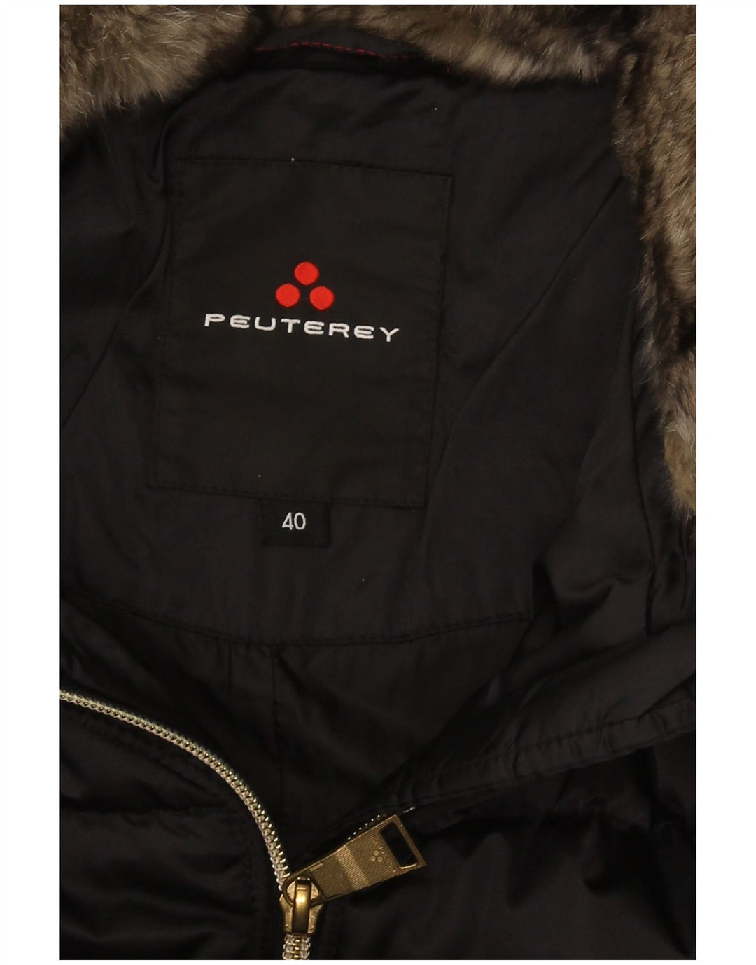 Casaco feminino acolchoado com capuz PEUTEREY IT 40 pequeno preto