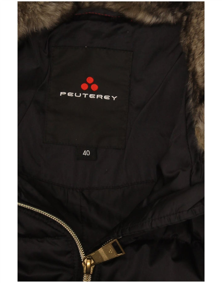 Casaco feminino acolchoado com capuz PEUTEREY IT 40 pequeno preto