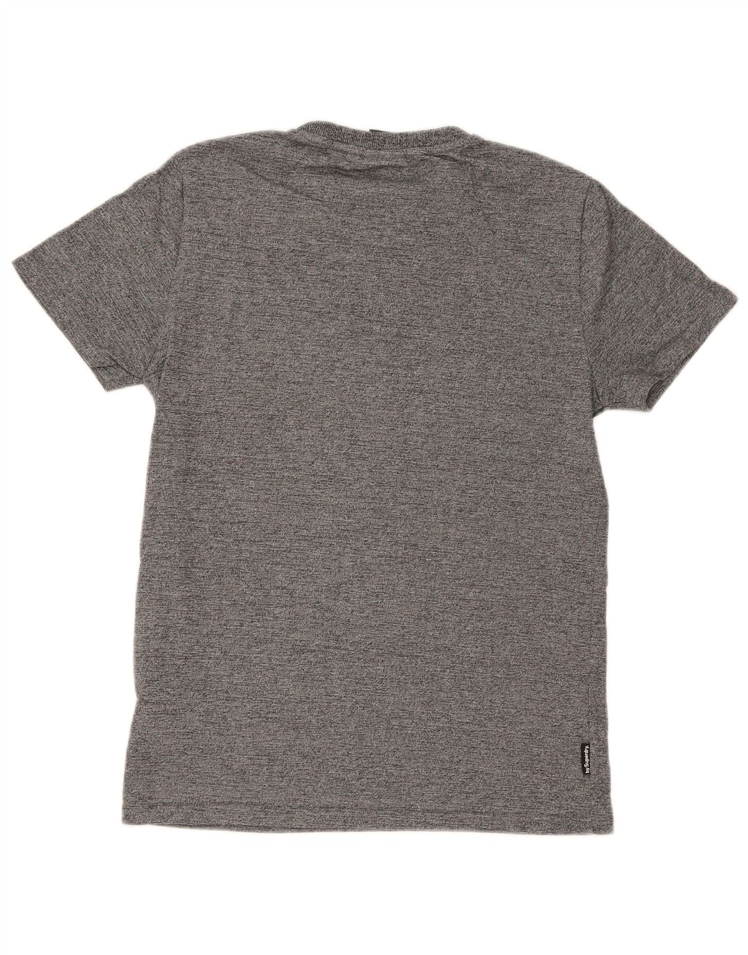 Camiseta masculina Superdry regular gráfica top algodão manchado cinza médio