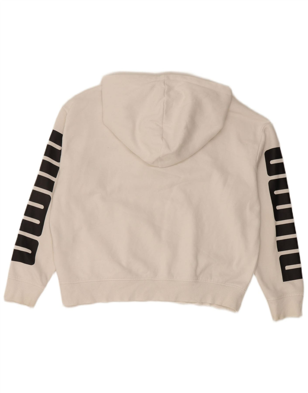 PUMA feminino oversized gráfico moletom com capuz UK 6 XS algodão branco