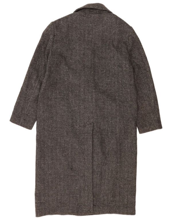 Zara Casaco feminino oversized com peito duplo UK 10 espinha de peixe cinza pequeno