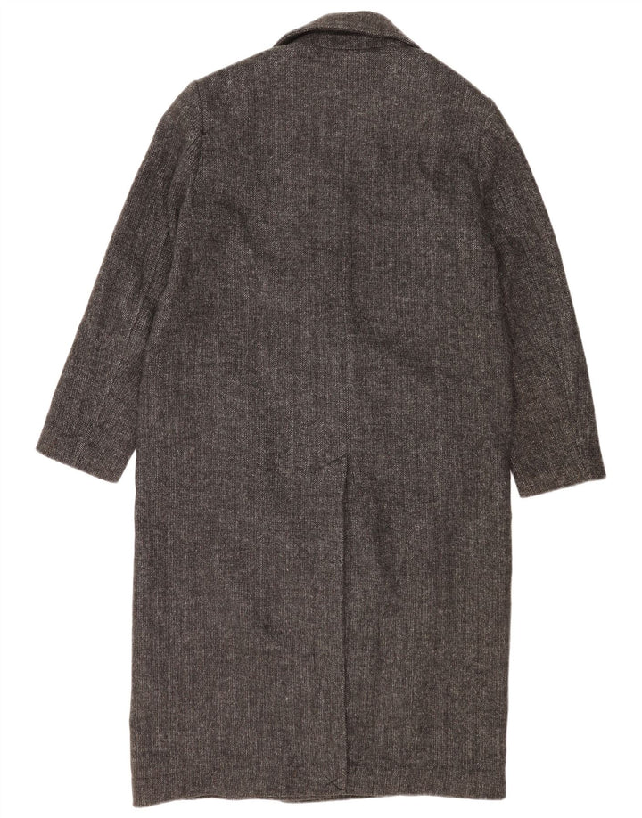 Zara Casaco feminino oversized com peito duplo UK 10 espinha de peixe cinza pequeno