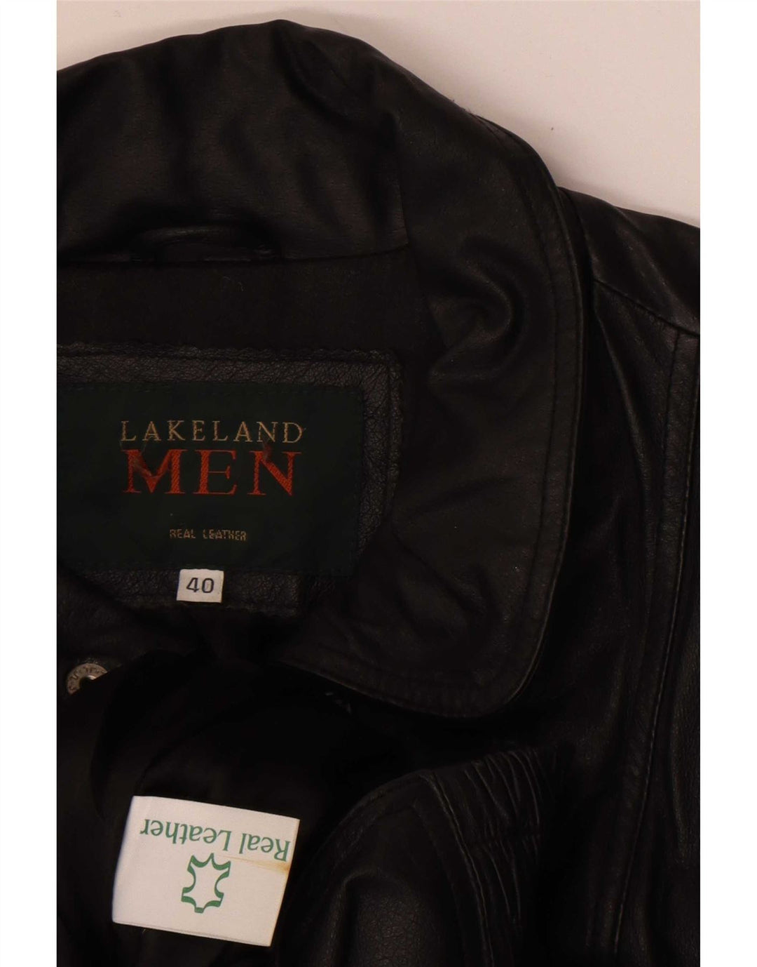 Jaqueta de couro masculina Lakeland UK 40 grande preta