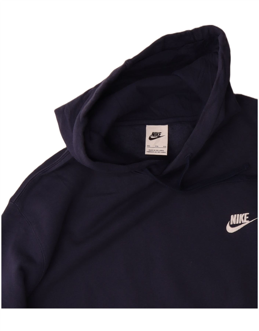 NIKE Mens Hoodie Jumper 2XL Algodão Azul Marinho