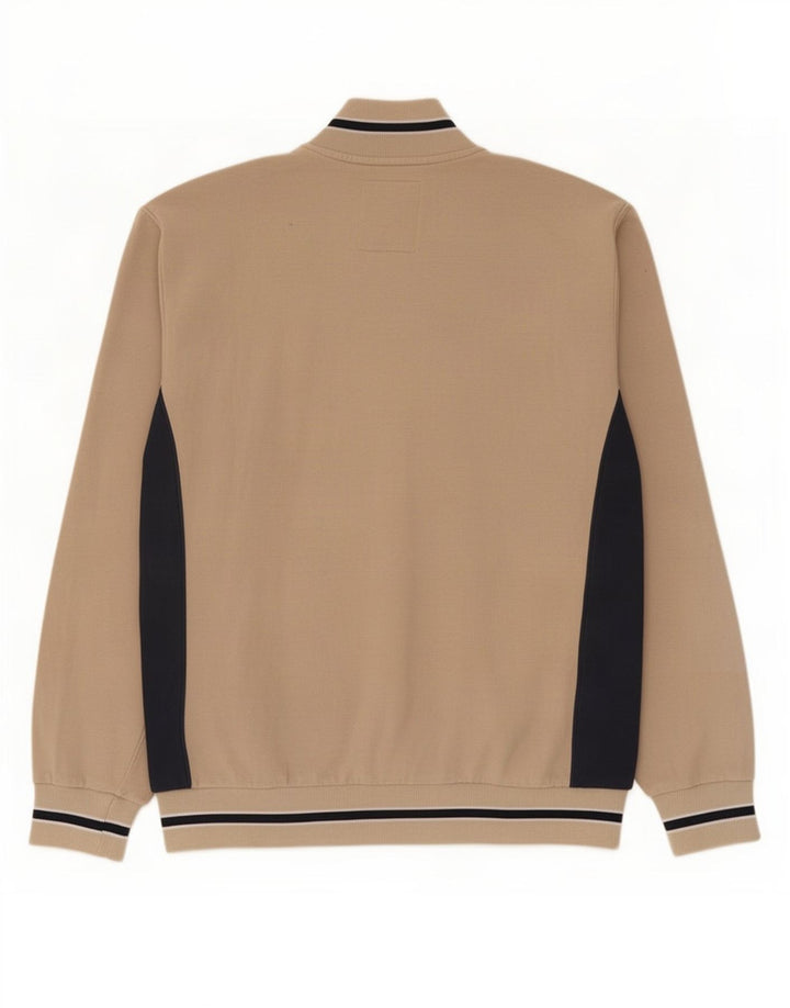 Jaqueta masculina de agasalho Champion grande algodão colorblock bege